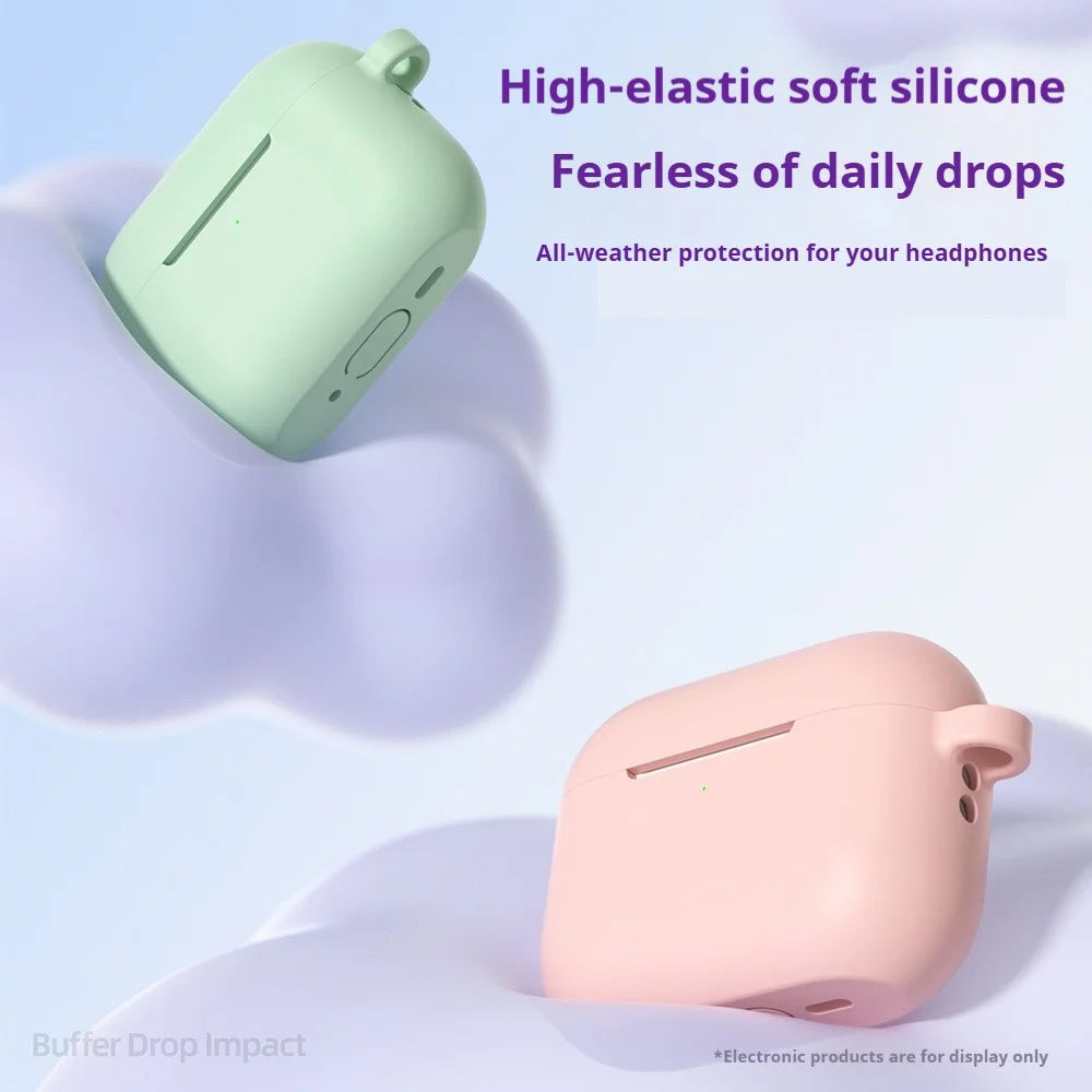 For AirPods Pro 3 Silicone Case Soft Wireless Earbud Organizer Cover with Carabiner - Lavender Grey - 6