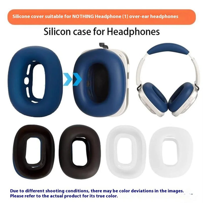 1Pair For Nothing Headphone (1) Silicone Case Ear Cushion Headphone Covers - Blue - 4