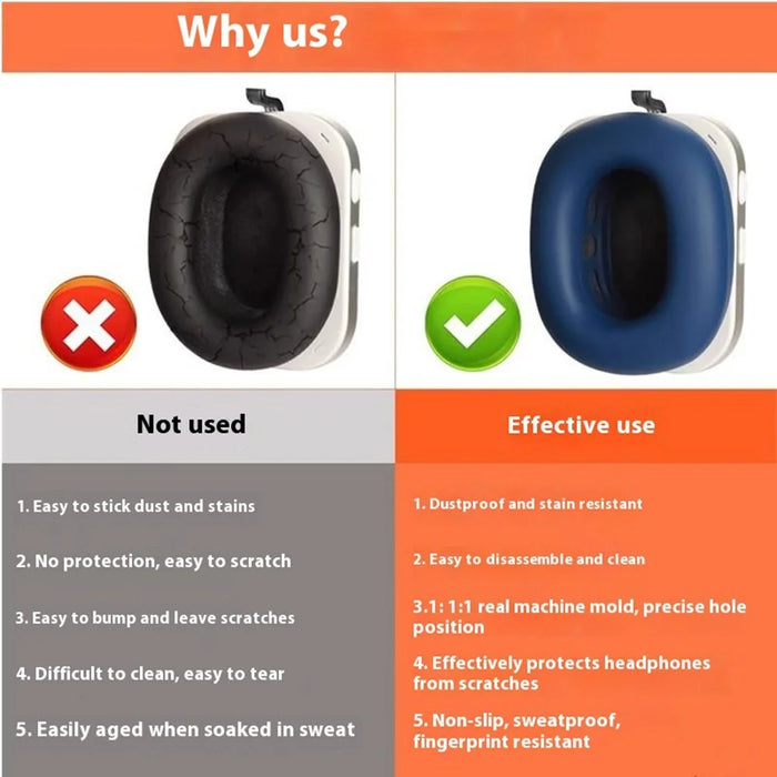 1Pair For Nothing Headphone (1) Silicone Case Ear Cushion Headphone Covers - Blue - 5