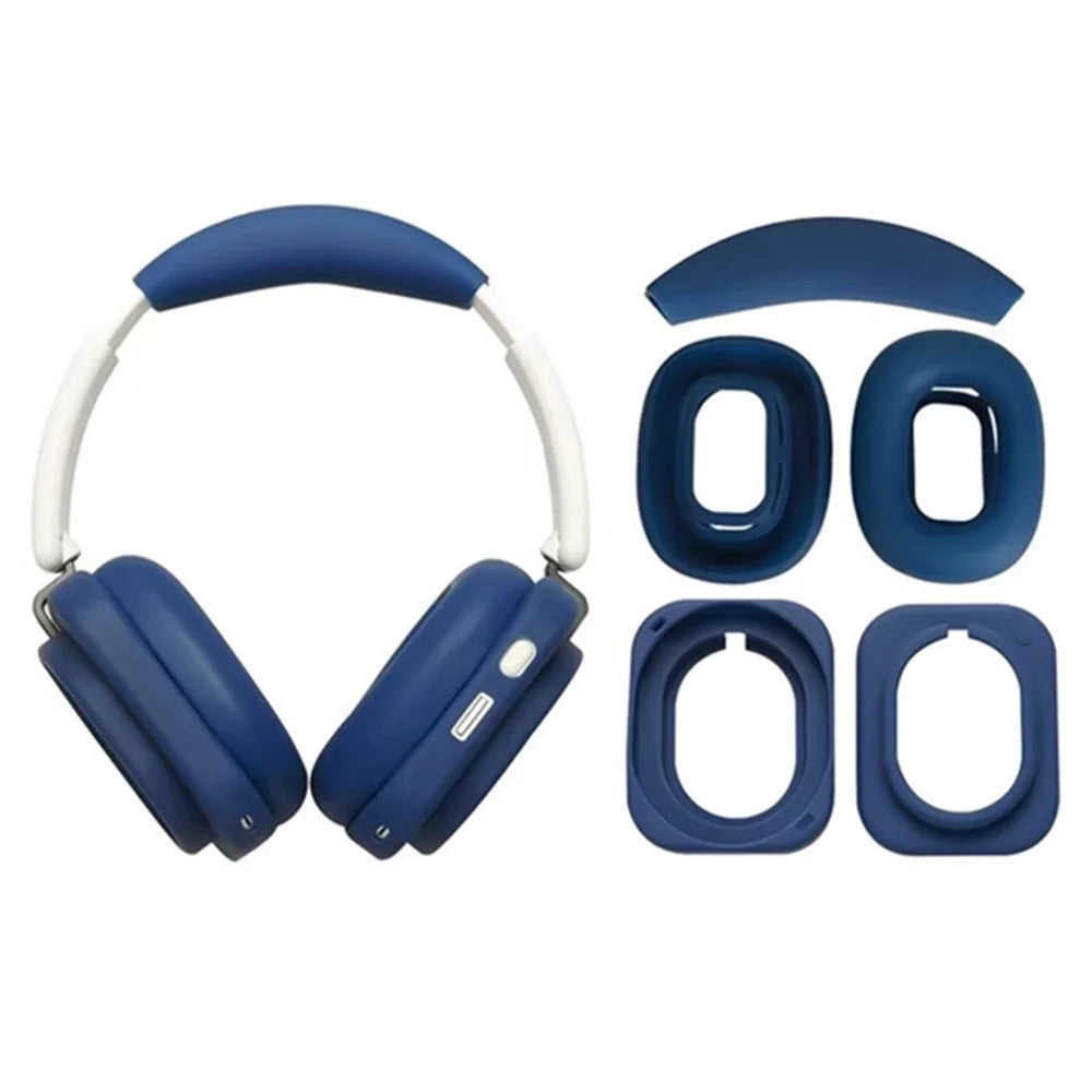 For Nothing Headphone (1) Silicone Case Set Scratch Resistant Protective Cover with Inner / Outer / Headband Shell - Dark Blue - 1