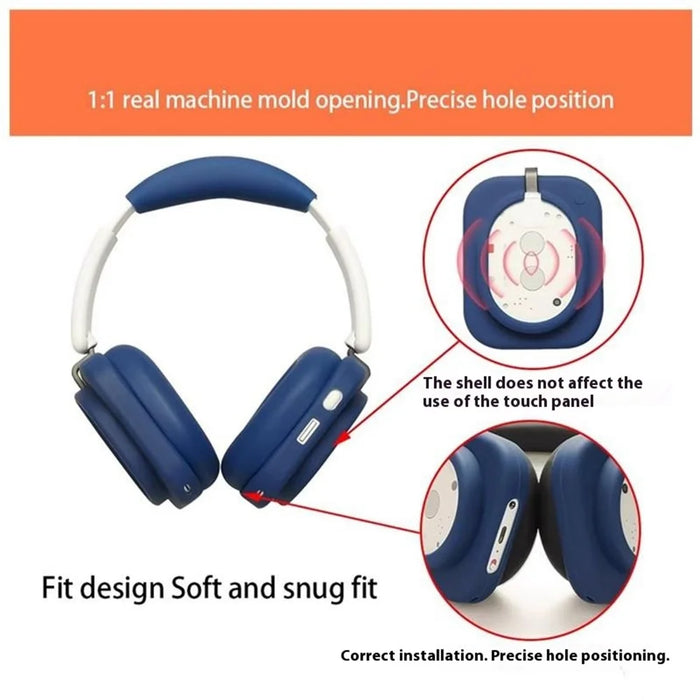 For Nothing Headphone (1) Silicone Case Set Scratch Resistant Protective Cover with Inner / Outer / Headband Shell - Dark Blue - 4