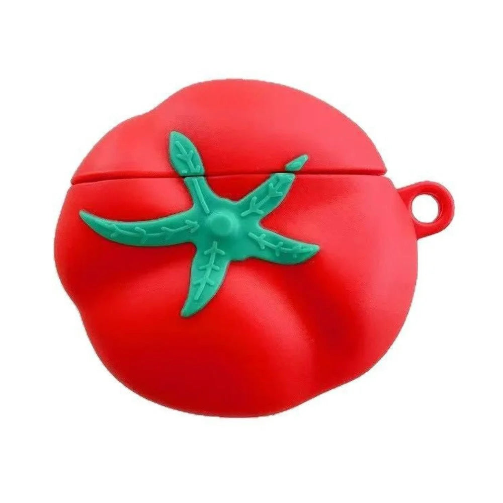 For Apple AirPods 3 Cute Tomato Shape Silicone Protective Case with Pendant Dust Proof Earphone Cover - 2