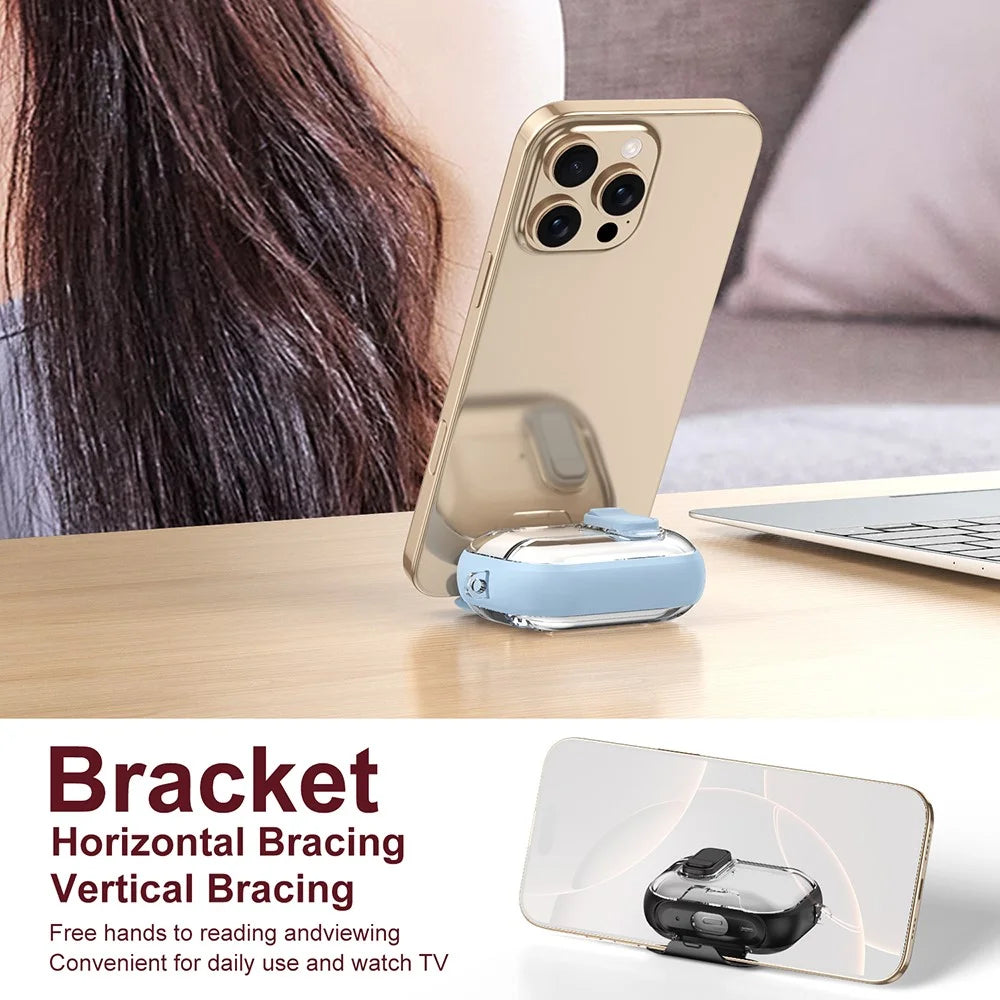 For Apple AirPods Pro Case TPU PC Earbuds Protective Cover with Switch  /  Stand  /  Carrying Hook - Gold - 5
