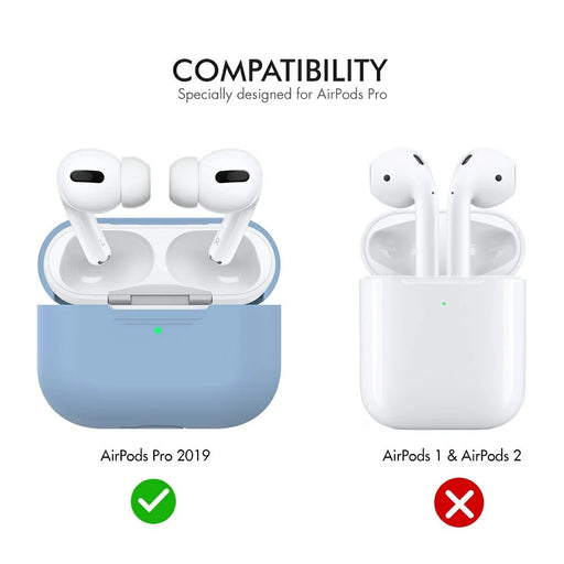 AHASTYLE PT-P3 For AirPods Pro Silicone Case Earphone Anti-Drop Protective Cover - Baby Blue - 2