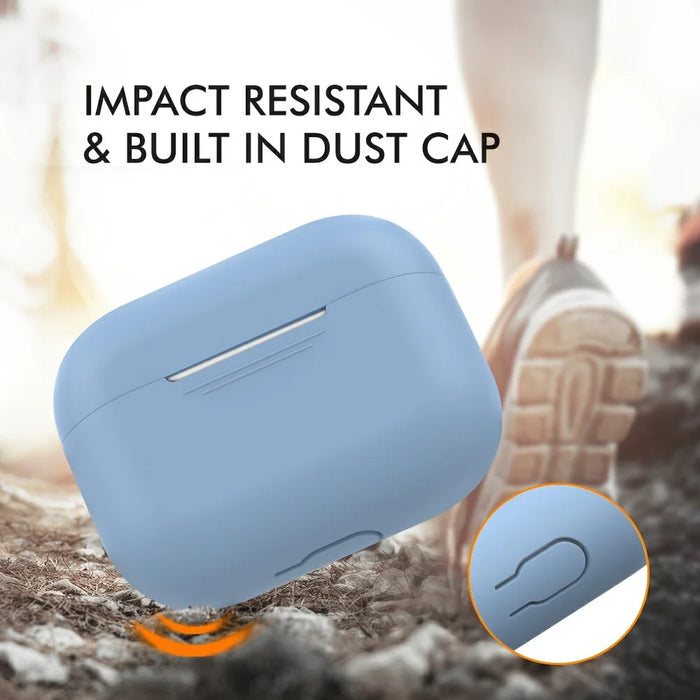 AHASTYLE PT-P3 For AirPods Pro Silicone Case Earphone Anti-Drop Protective Cover - Baby Blue - 5