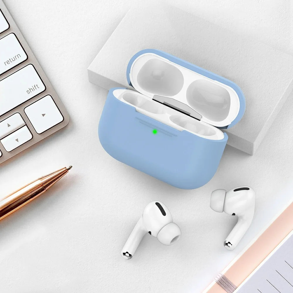 AHASTYLE PT-P3 For AirPods Pro Silicone Case Earphone Anti-Drop Protective Cover - Baby Blue - 6