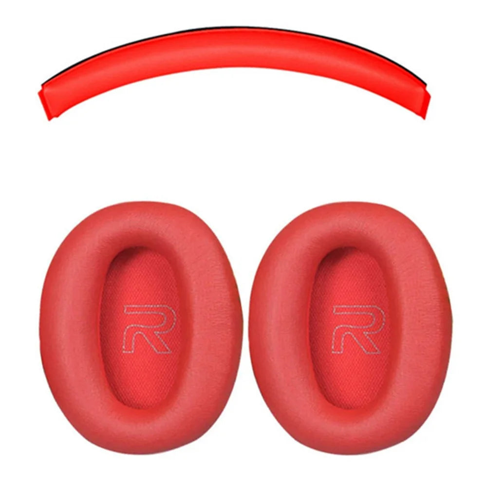 For Edifier W820BT Headphones Protein Leather Earpads and Headband Cover Noise Isolating - Red - 1