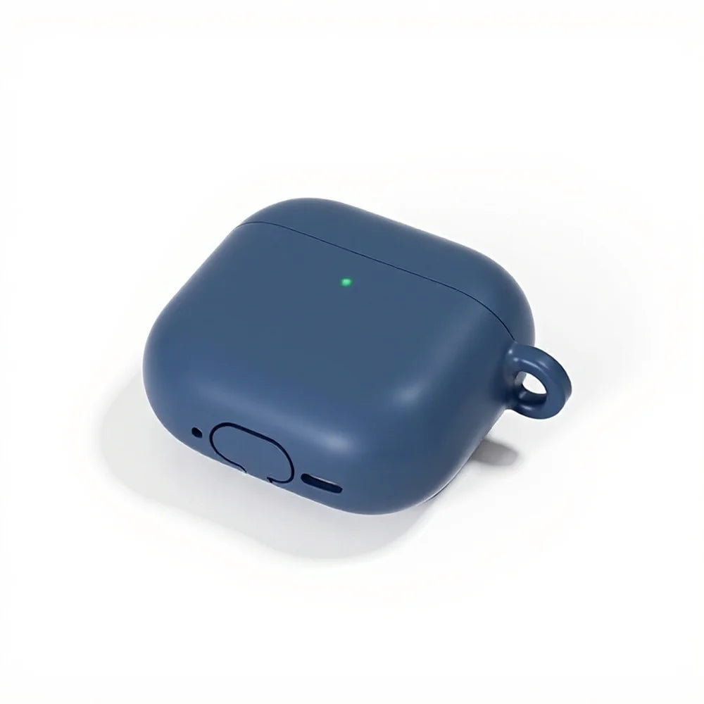 For AirPods 4 Silicone Case Ultra Thin 1.5mm Protective Cover With Carabiner Hook Wireless Charging Compatible - Black - 2