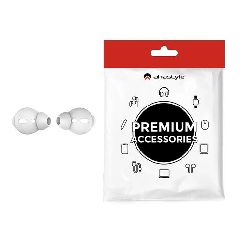 AHASTYLE PT66-1 / 2 1 Pair Silicone Ear Tips Noise Isolating Replacement Earphone Caps, Size L - White - 1