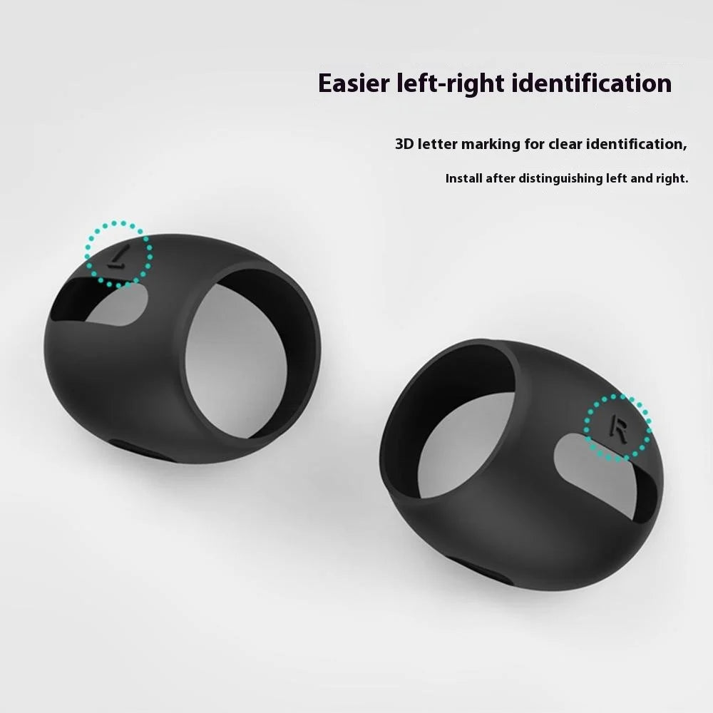 AHASTYLE PT76-4 3 Pairs Silicone Ear Tips for AirPods 4 Skin Cover Ultra Thin Anti Slip Cover - Black - 6