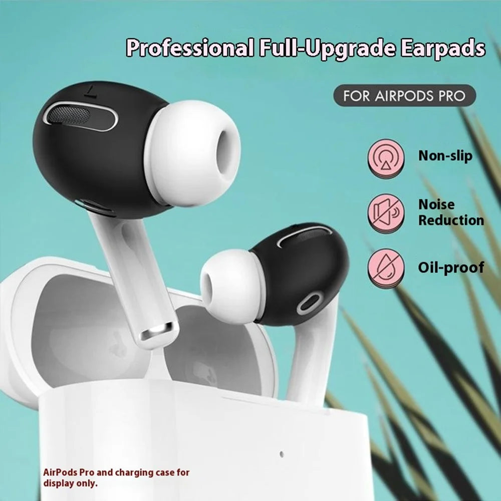 AHASTYLE PT76-4 1 Pair Silicone Ear Tips Skin Cover Ultra Thin Anti Slip Cover - Black - 2