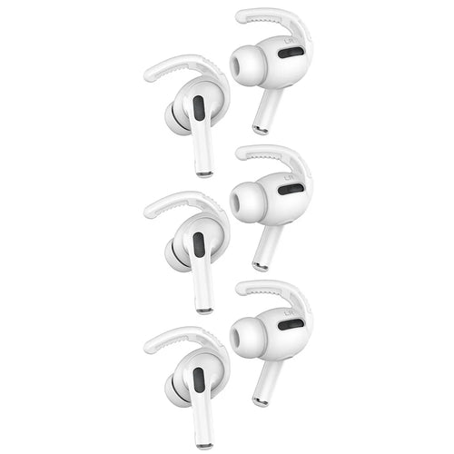 AHASTYLE PT100 3 Pairs For AirPods Pro Silicone Ear Hooks Anti Lost Earhooks Ear Tips - White / 3 Pairs / Size S - 1