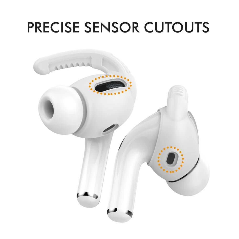 AHASTYLE PT100 3 Pairs For AirPods Pro Silicone Ear Hooks Anti Lost Earhooks Ear Tips - White / 3 Pairs / Size S - 6