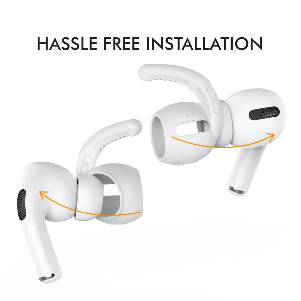 AHASTYLE PT100 3 Pairs For AirPods Pro Silicone Ear Hooks Anti Lost Earhooks Ear Tips - White / 3 Pairs / Size S - 7