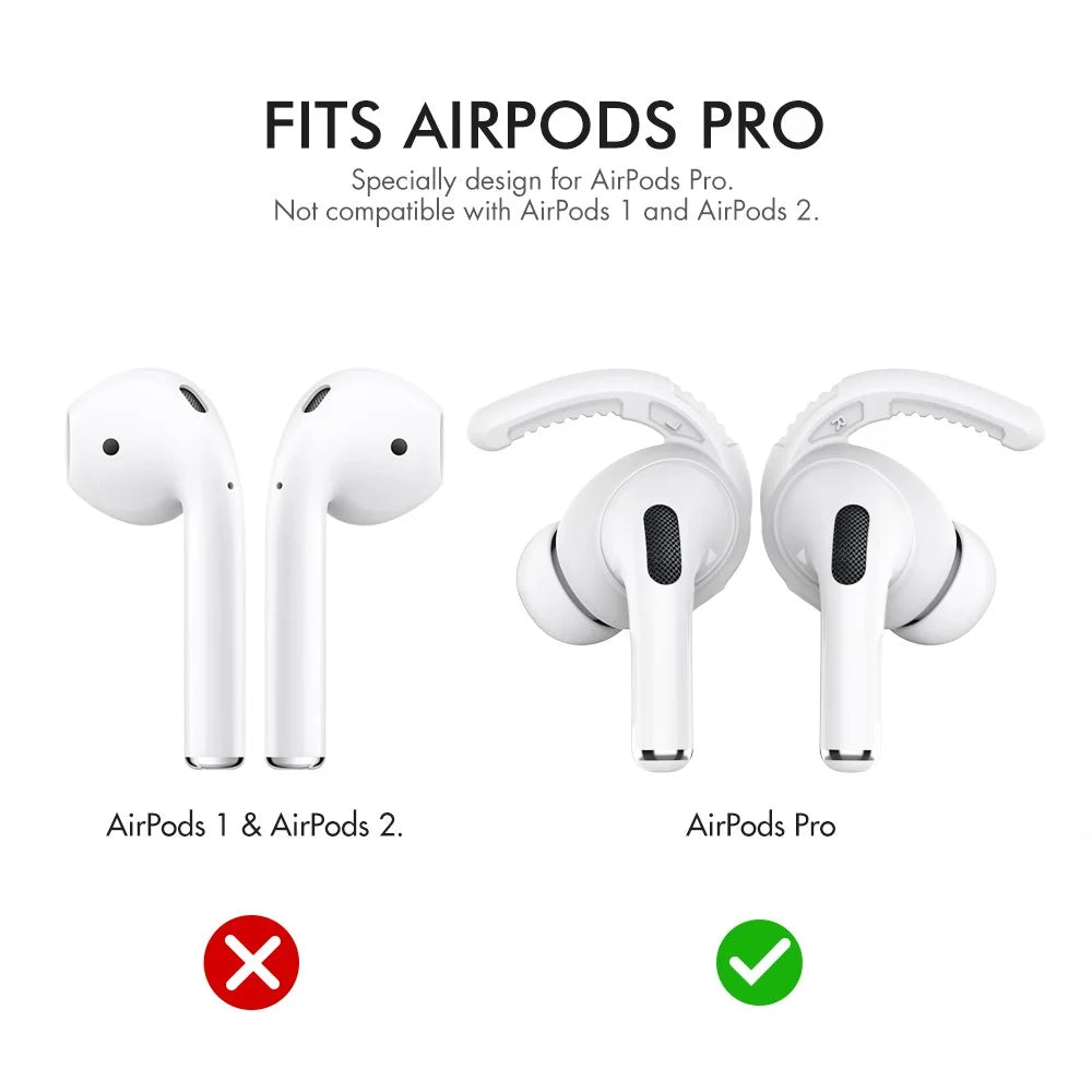 AHASTYLE PT100 1 Pair For AirPods Pro Silicone Ear Hooks Anti Lost Earhooks Ear Tips - White  /  L - 2