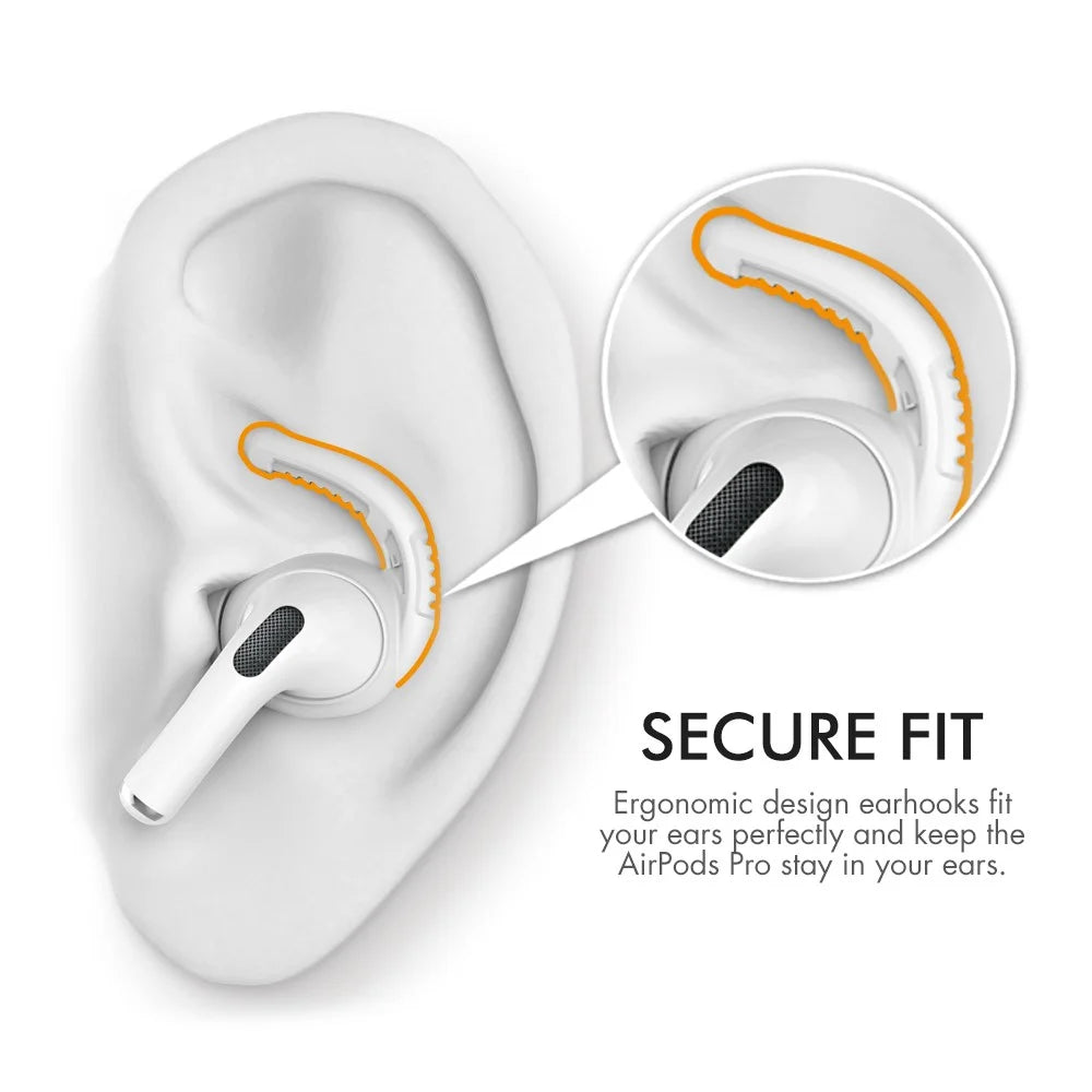 AHASTYLE PT100 1 Pair For AirPods Pro Silicone Ear Hooks Anti Lost Earhooks Ear Tips - White  /  L - 3