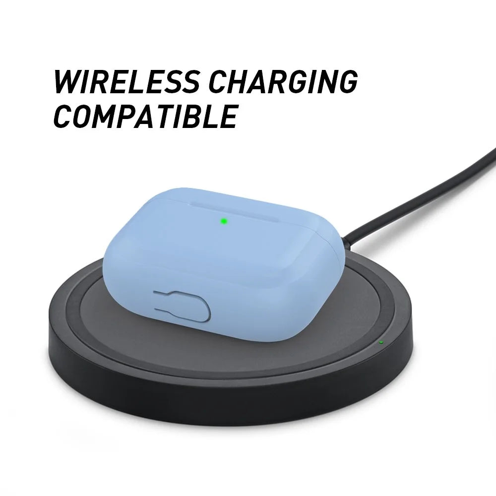 AHASTYLE PT-P2S Silicone Case for AirPods with Wireless Charging Case (2019) / AirPods with Charging Case (2019) / (2016) Separable Cover - Blue - 3