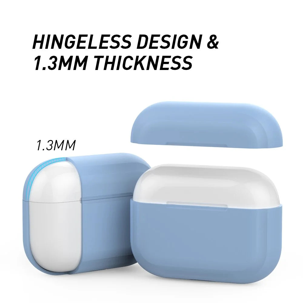 AHASTYLE PT-P2S Silicone Case for AirPods with Wireless Charging Case (2019) / AirPods with Charging Case (2019) / (2016) Separable Cover - Blue - 4