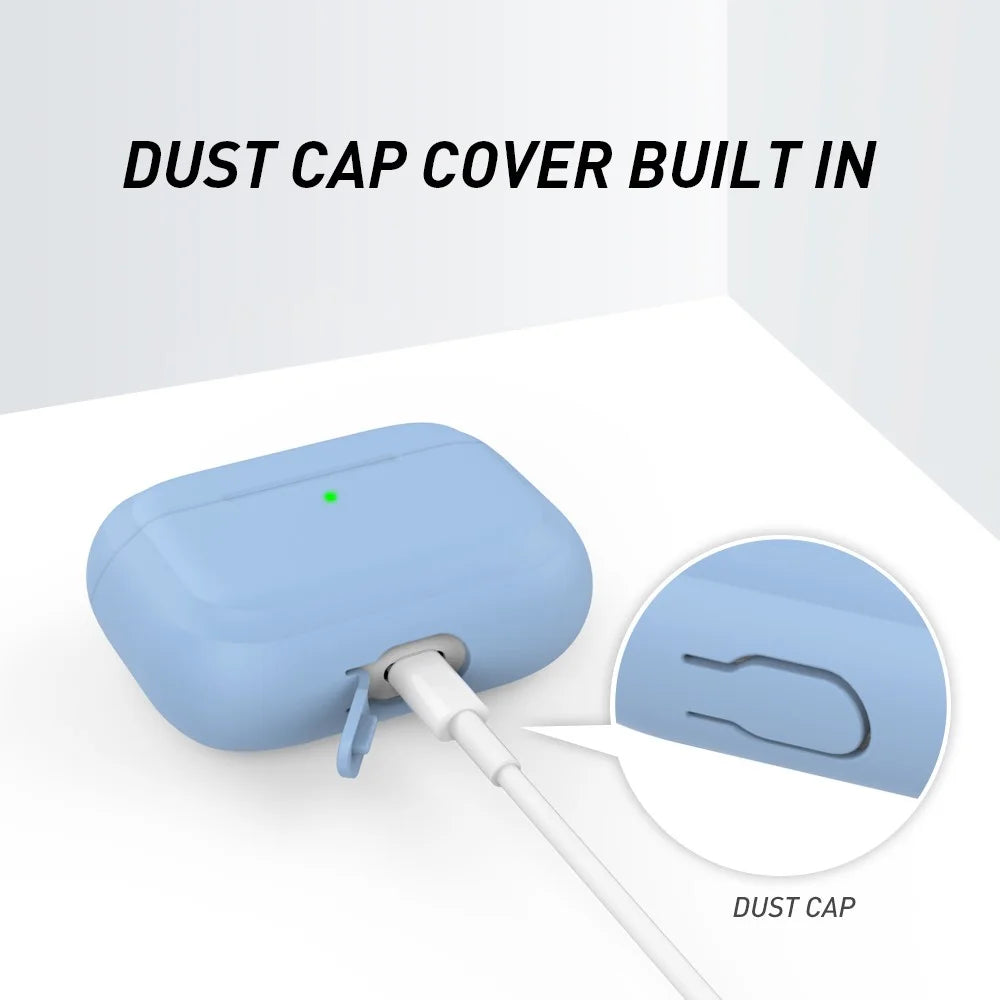 AHASTYLE PT-P2S Silicone Case for AirPods with Wireless Charging Case (2019) / AirPods with Charging Case (2019) / (2016) Separable Cover - Blue - 5
