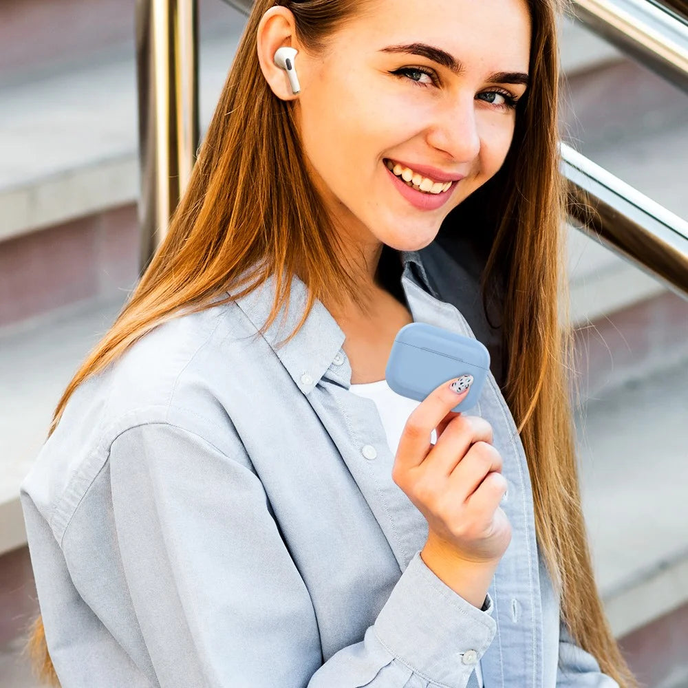 AHASTYLE PT-P2S Silicone Case for AirPods with Wireless Charging Case (2019) / AirPods with Charging Case (2019) / (2016) Separable Cover - Blue - 7
