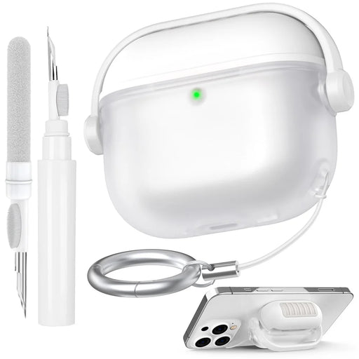 AHASTYLE WG174 For AirPods 4 Silicone Earphone Case Transparent Separable Protective Cover - White - 1