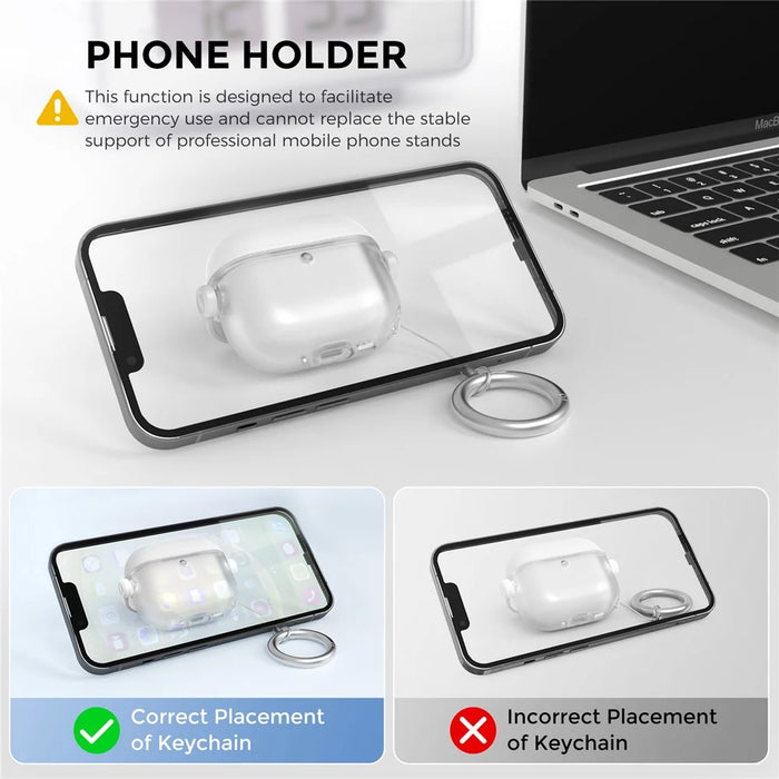 AHASTYLE WG174 For AirPods 4 Silicone Earphone Case Transparent Separable Protective Cover - White - 4