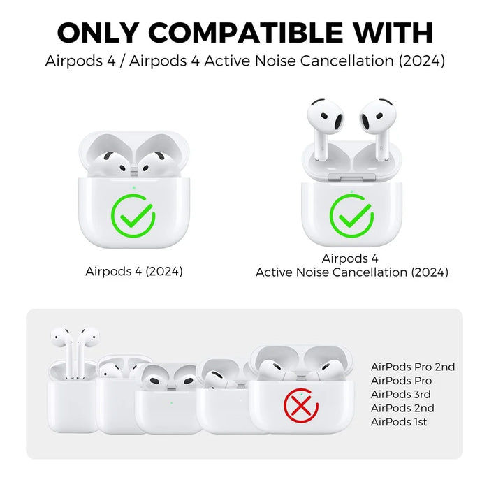 AHASTYLE PT196 For AirPods 4 Silicone Protective Case One Piece Design Earbuds Cover - White - 2