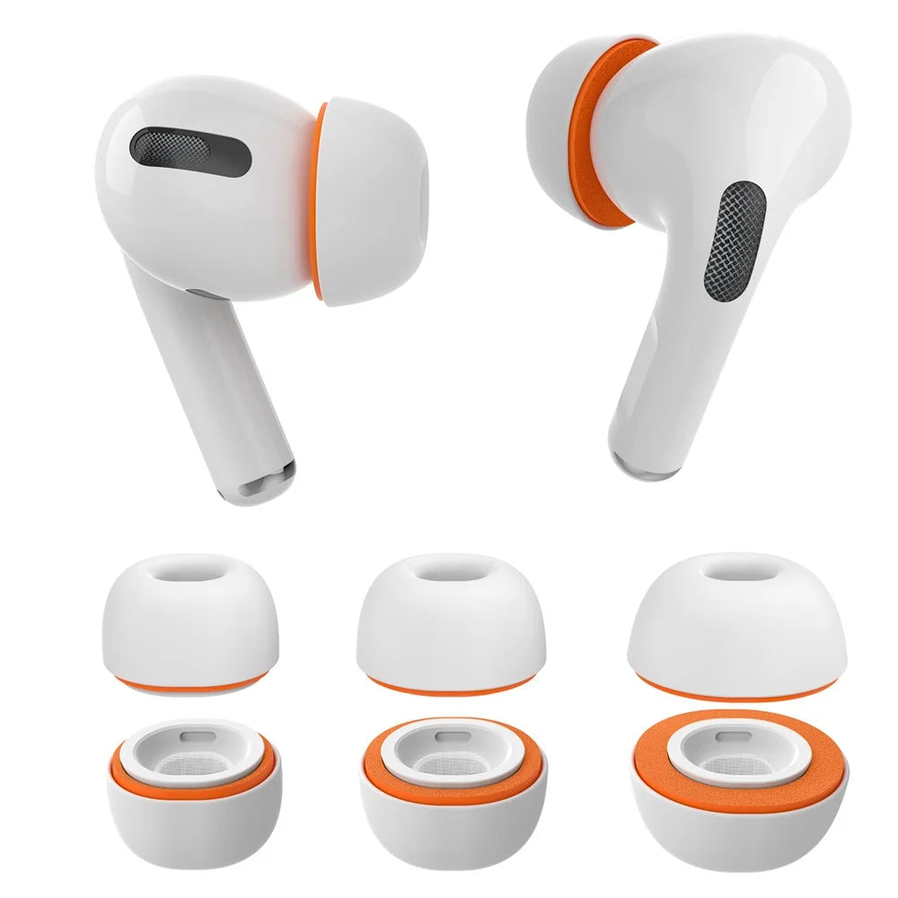 AHASTYLE WG181 3 Pairs For Apple AirPods Pro / Pro 2 Replacement Ear Tips Silicone Memory Foam Earbuds Caps - S + M + L - 2