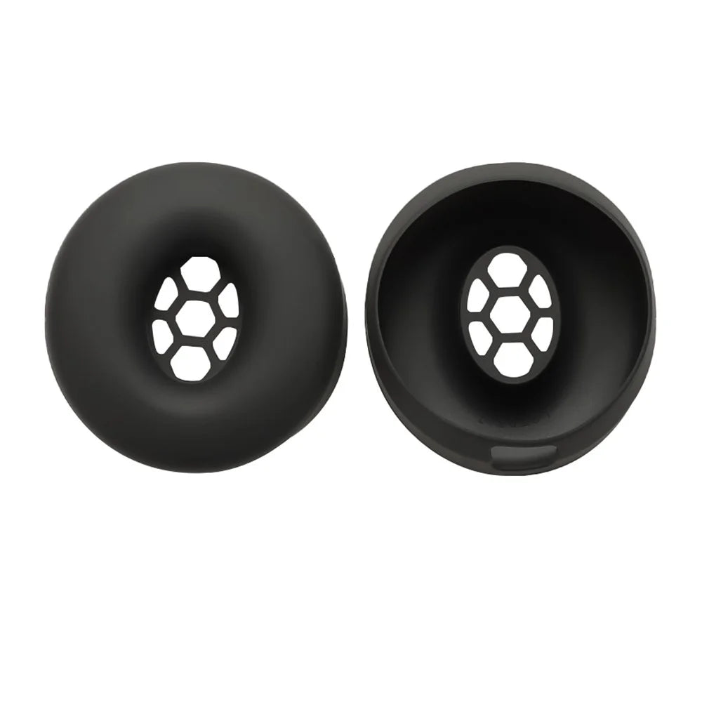 1 Pair Earpad Silicone Case For Beats Solo3 Headphones Ear Cushion Protective Cover - Black - 1