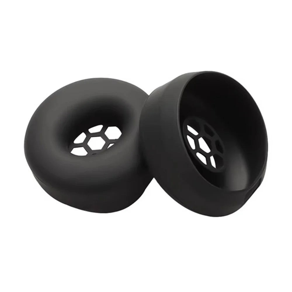1 Pair Earpad Silicone Case For Beats Solo3 Headphones Ear Cushion Protective Cover - Black - 2