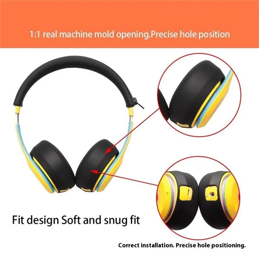 1 Pair Earpad Silicone Case For Beats Solo3 Headphones Ear Cushion Protective Cover - Black - 3
