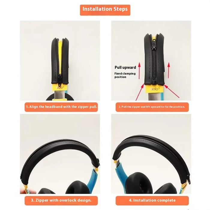 Silicone Headband For Beats Solo3 Headphones Protective Cushion Cover - Black - 5