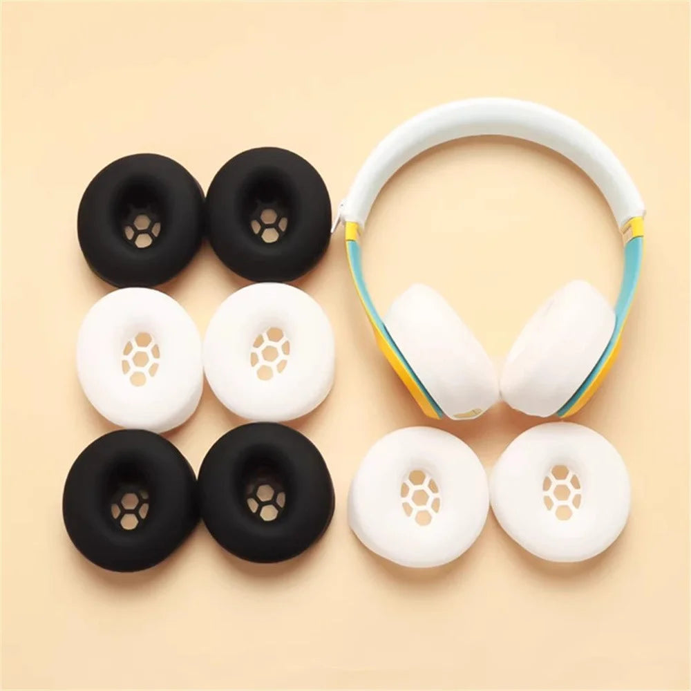 For Beats Solo3 Headphones Silicone Protective Cover Set 2Pcs Earpad Cushion Covers + Headband Sleeve - Black - 7