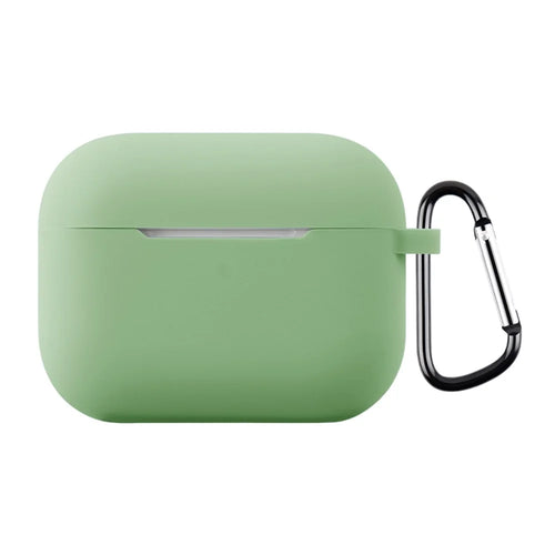 For AirPods Pro 3 Silicone Case Soft Wireless Earbud Organizer Cover Thickness 2.0mm with Carabiner - Matcha Green - 1