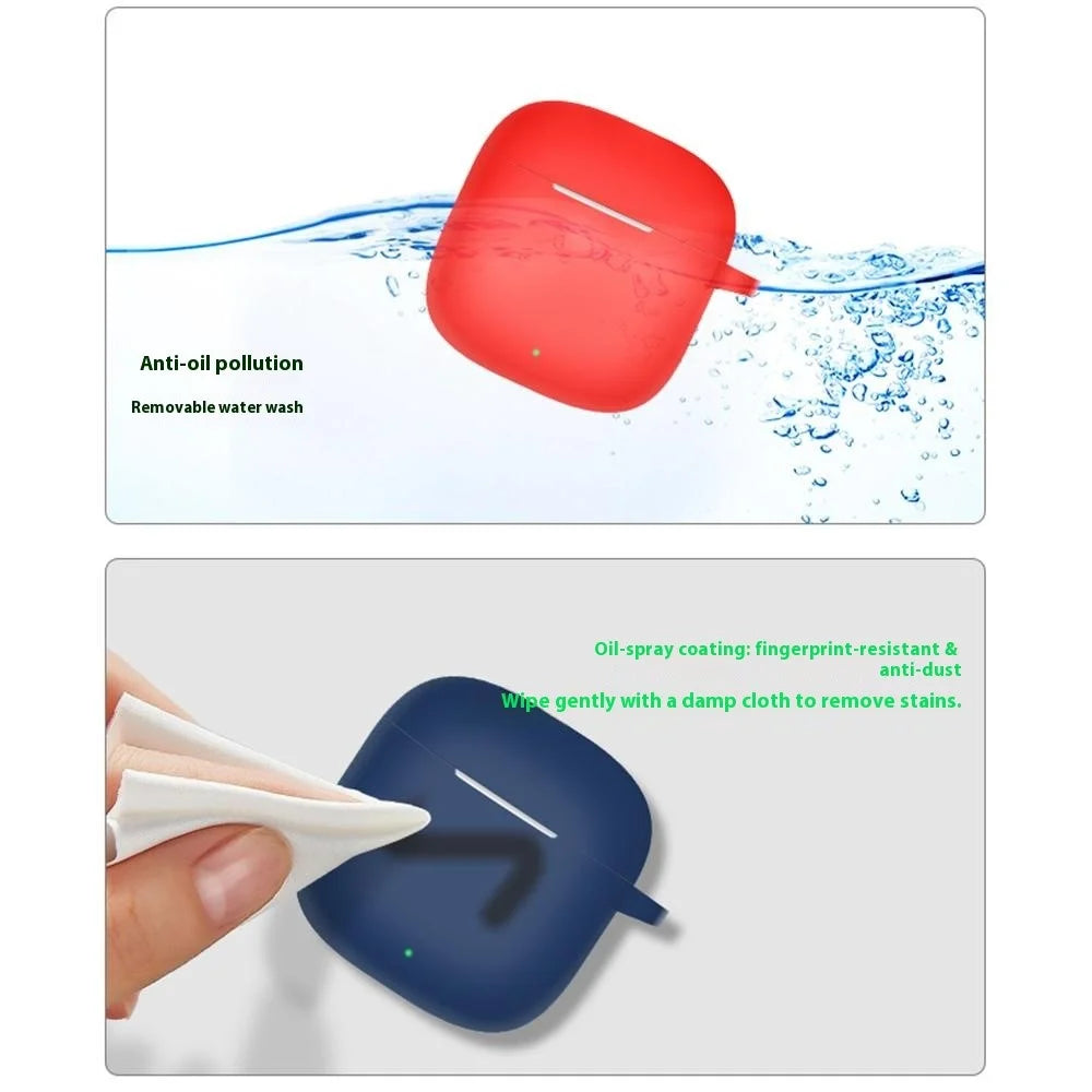 For Huawei FreeBuds SE 3 Protective Case Bluetooth-Compatible Earphone Silicone Cover with Hook - Red - 3