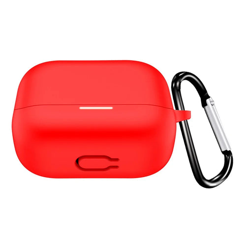For Anker Soundcore K20i Protective Case Bluetooth-Compatible Earphone Silicone Cover with Hook - Red - 1