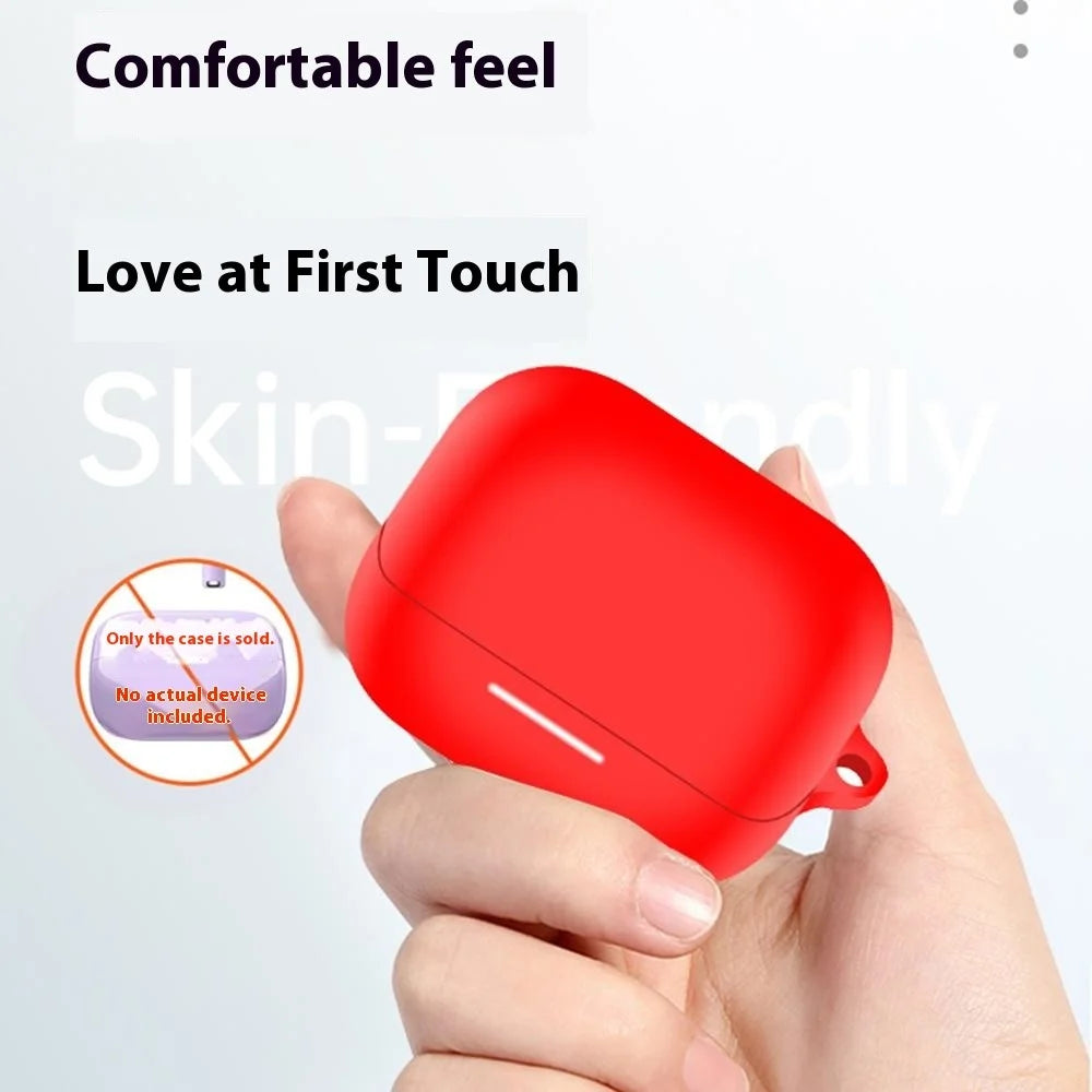 For Anker Soundcore K20i Protective Case Bluetooth-Compatible Earphone Silicone Cover with Hook - Red - 2