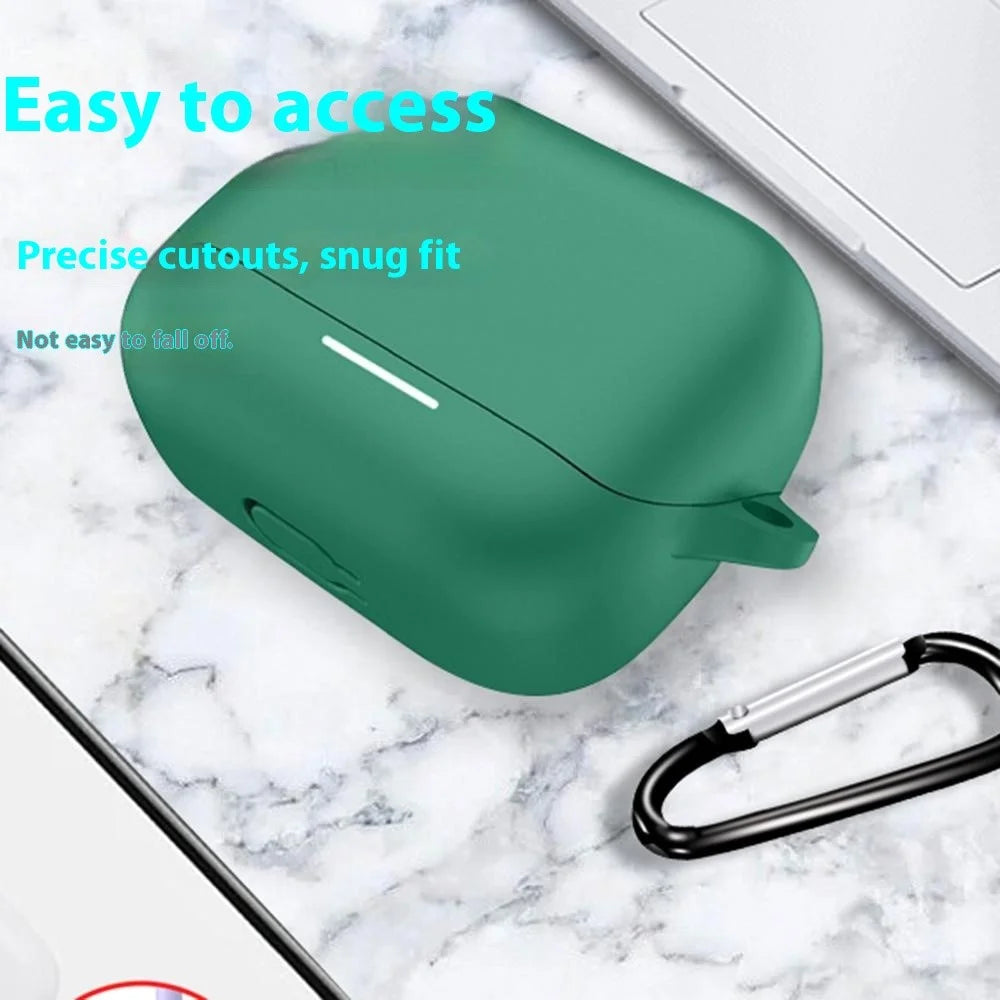 For Anker Soundcore K20i Protective Case Bluetooth-Compatible Earphone Silicone Cover with Hook - Red - 6