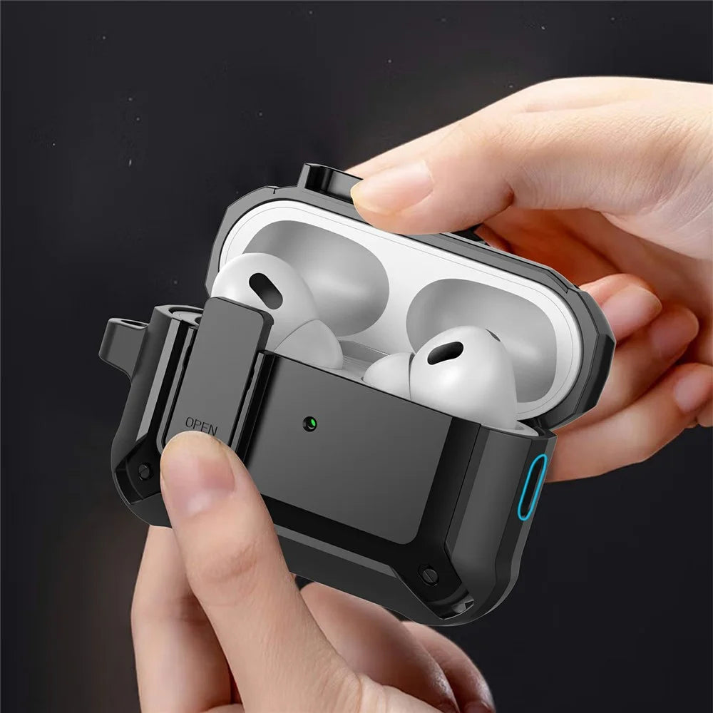 For AirPods Pro 3  Case TPU + PC Anti-Drop Earphone Cover with Buckle - Black - 3
