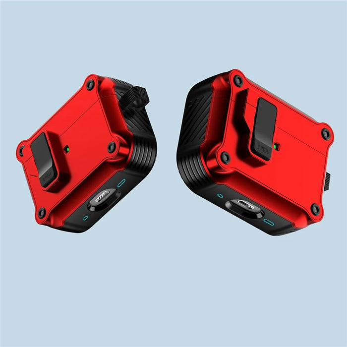 For AirPods Pro 3 Case TPU + PC Earbuds Protective Cover with Carabiner - Red - 7
