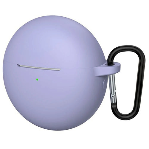 For Huawei FreeBuds 7i Silicone Case Wireless Earphone Anti-Scratch Protective Cover with Carabiner - Purple - 1