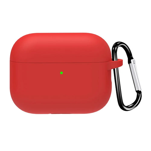 For AirPods Pro 3 Protective Case Bluetooth-Compatible Earphone Silicone Cover with Hook - Red - 1