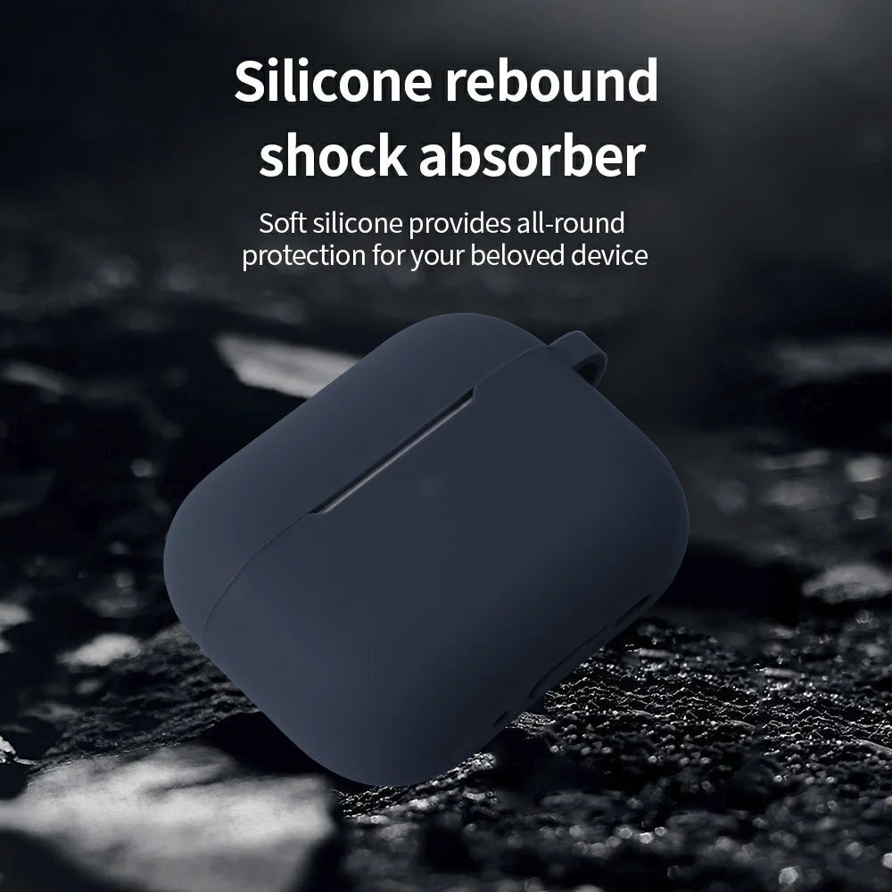 For AirPods Pro 3 Silicone Case with Carabiner Ultra Thin 1.3mm Earphone Protective Cover - Sky Blue - 3