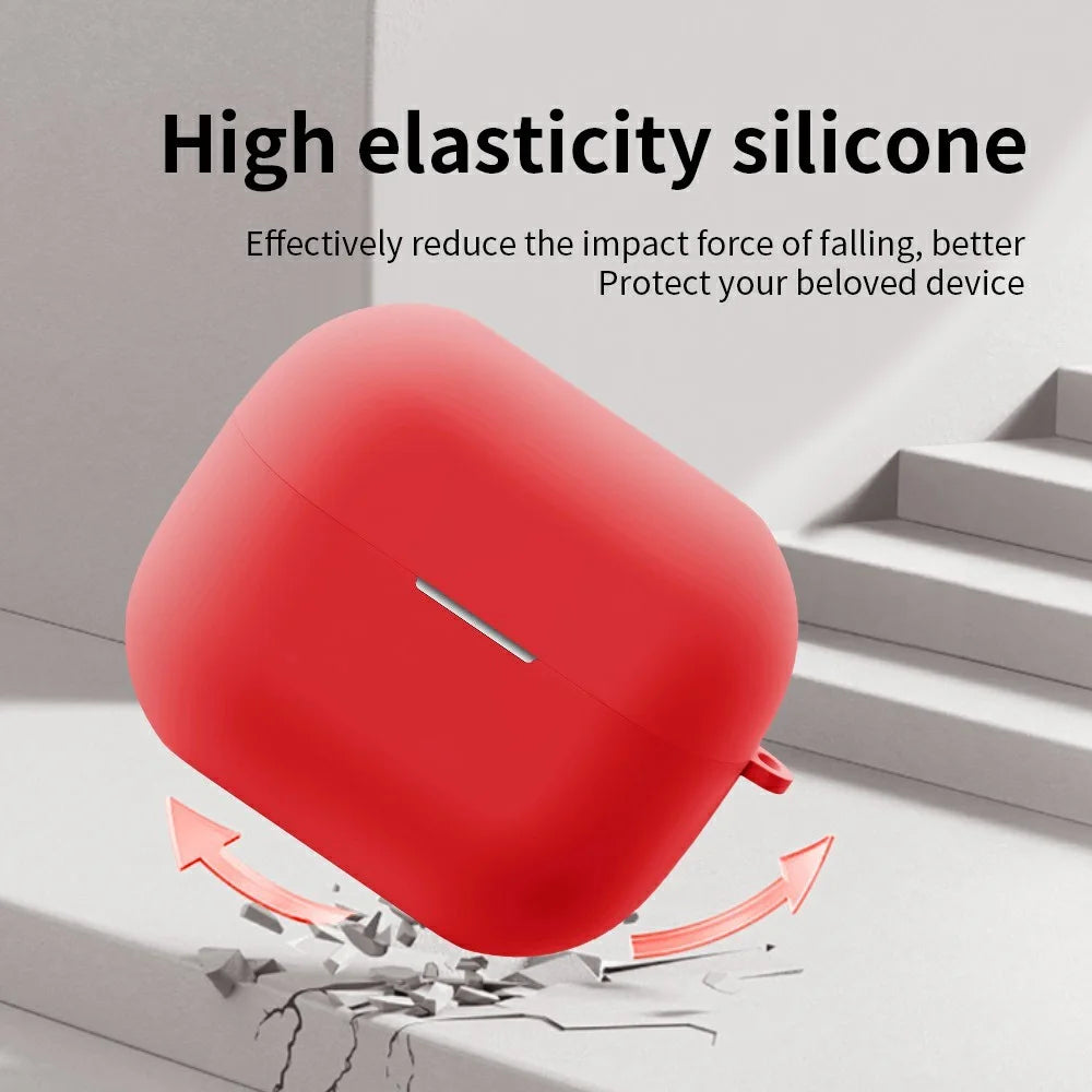 For Samsung Galaxy Buds3 FE Silicone Case Wireless Earphone Anti-Scratch Protective Cover with Carabiner - White - 3