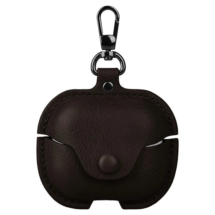 For Samsung Galaxy Buds3 FE Earphone Case Business Leather + PC Protective Cover - Dark Brown - 1