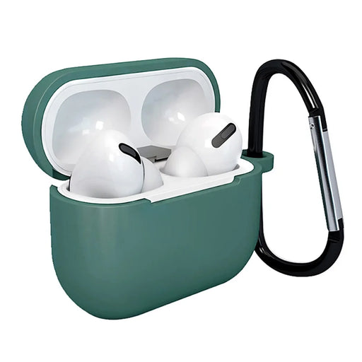 Bluetooth-compatible Earphone Protective Case Silicone Cover with Carabiner for Apple AirPods 3 - Green - 1