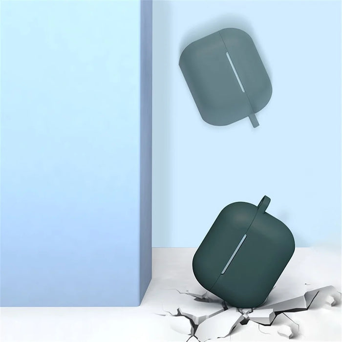 Bluetooth-compatible Earphone Protective Case Silicone Cover with Carabiner for Apple AirPods 3 - Green - 4