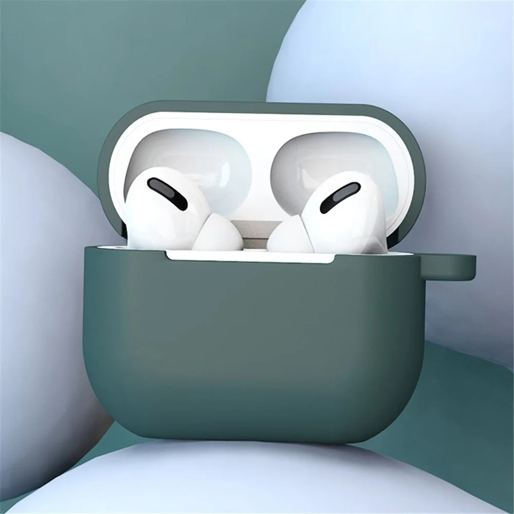 Bluetooth-compatible Earphone Protective Case Silicone Cover with Carabiner for Apple AirPods 3 - Green - 5