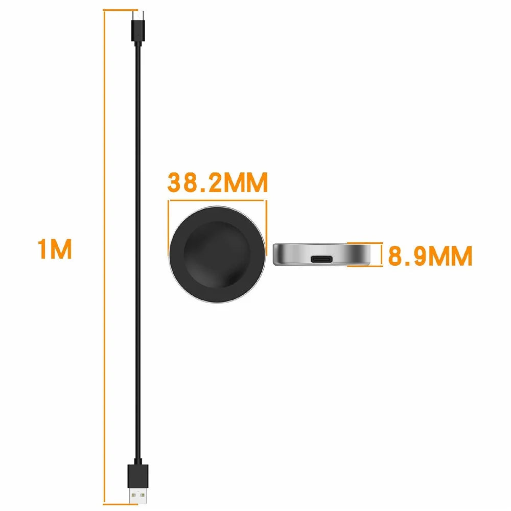 Smart Watch Charger for Huawei Watch GT 6 Pro 46mm / Watch GT 6 / Watch Fit 4 Pro  /  Fit 4  /  Watch 5 46mm  /  42mm Metal Shell Magnetic Charging Dock with Splittable Cable - Black - 7