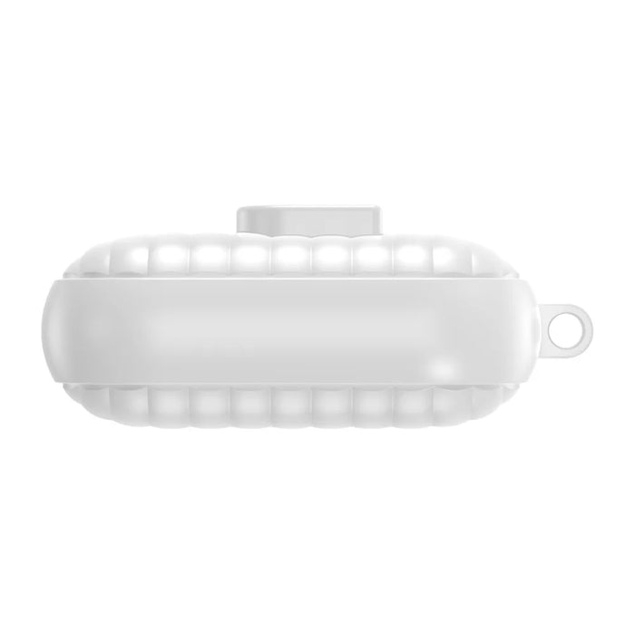 For AirPods Pro 3 Shell Texture Lock Buckle Protective Case PC + TPU Earphone Cover - White - 7